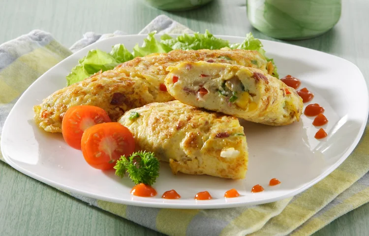 Sarapan Pagi Dengan Menu Hidangan Omelet